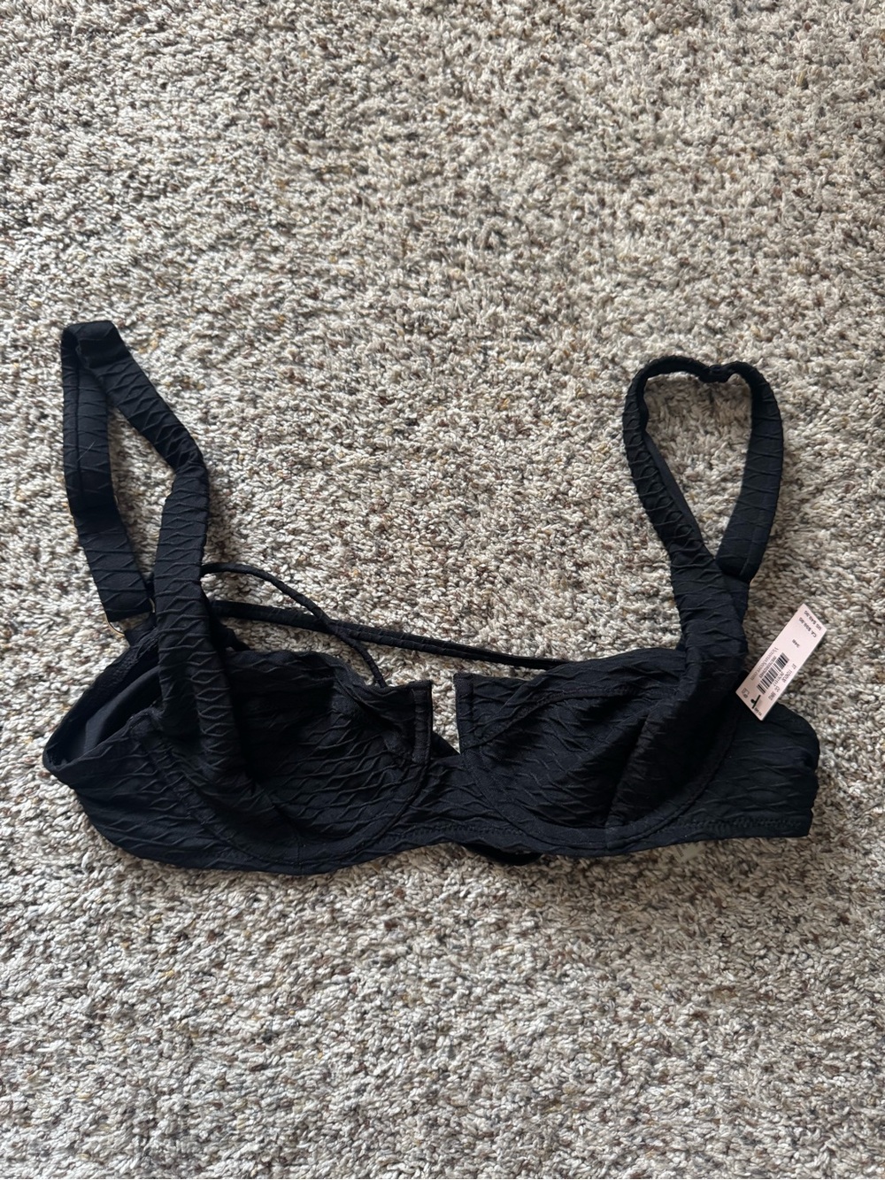 Victoria's Secret Black Textured Bikini Top